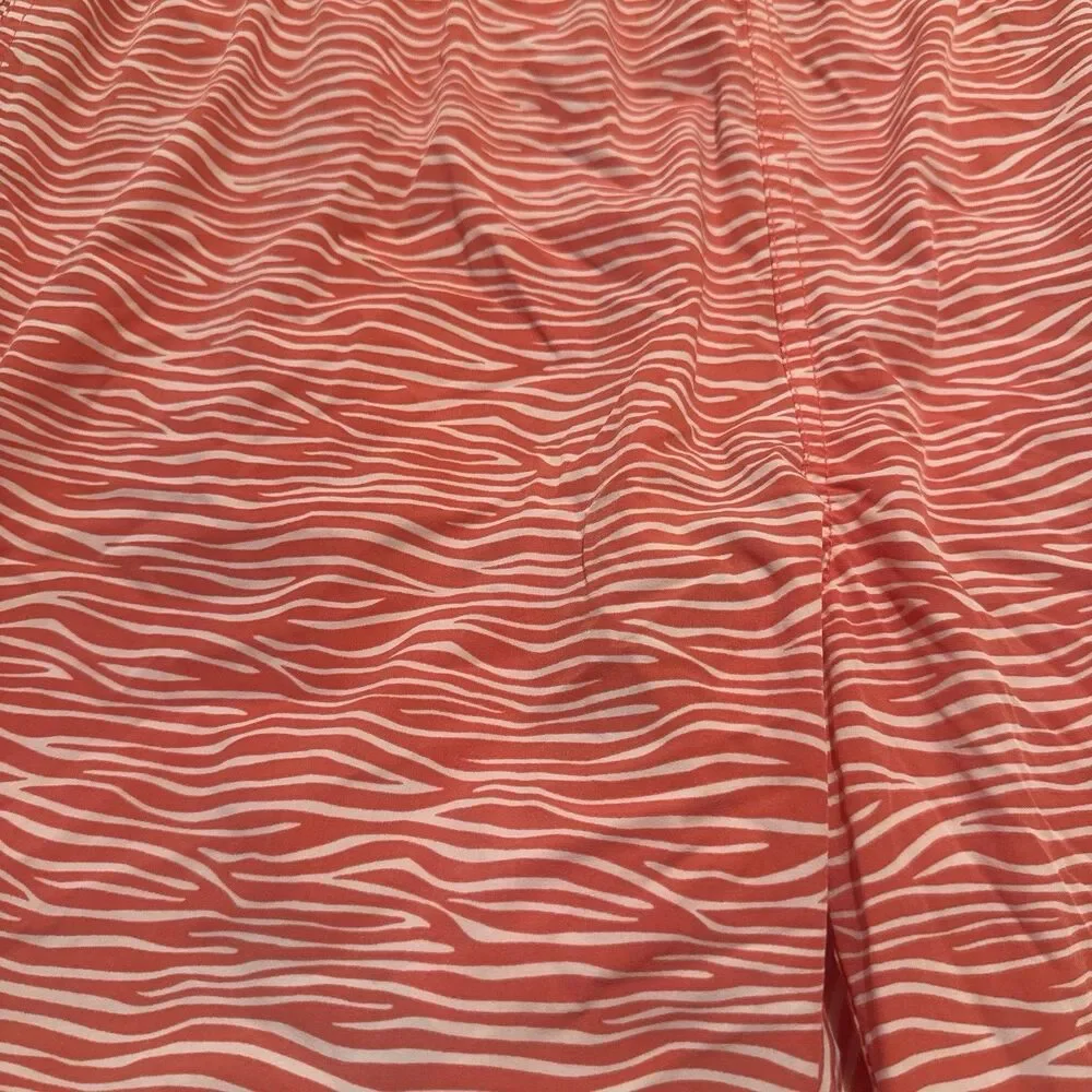 Kirkland Signature Mens Swim Trunks Shorts L Large Orange Red Swimwear Summer